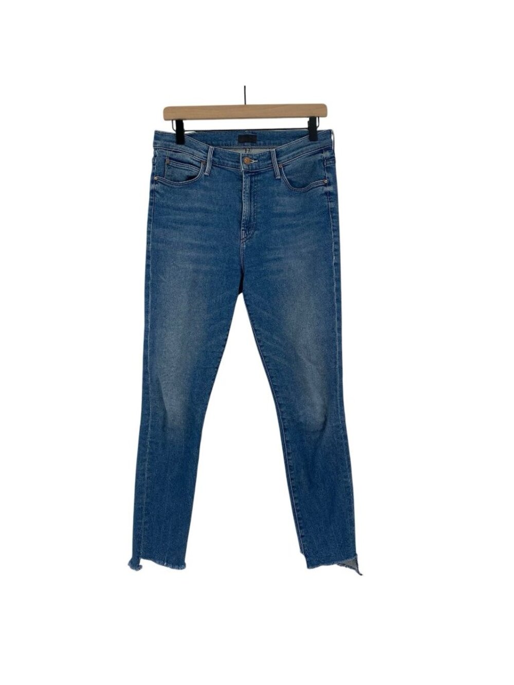 Mother Denim Size 29 The Drop Out Jeans Another Time Around Wash Stretch USA
